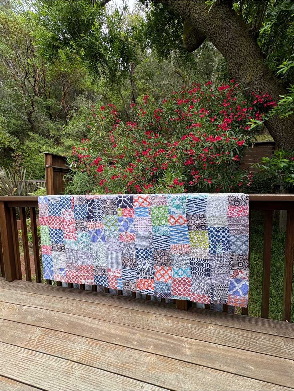 [NWT] Roberta Roller Rabbit Block print Patchwork Quilt - Full size